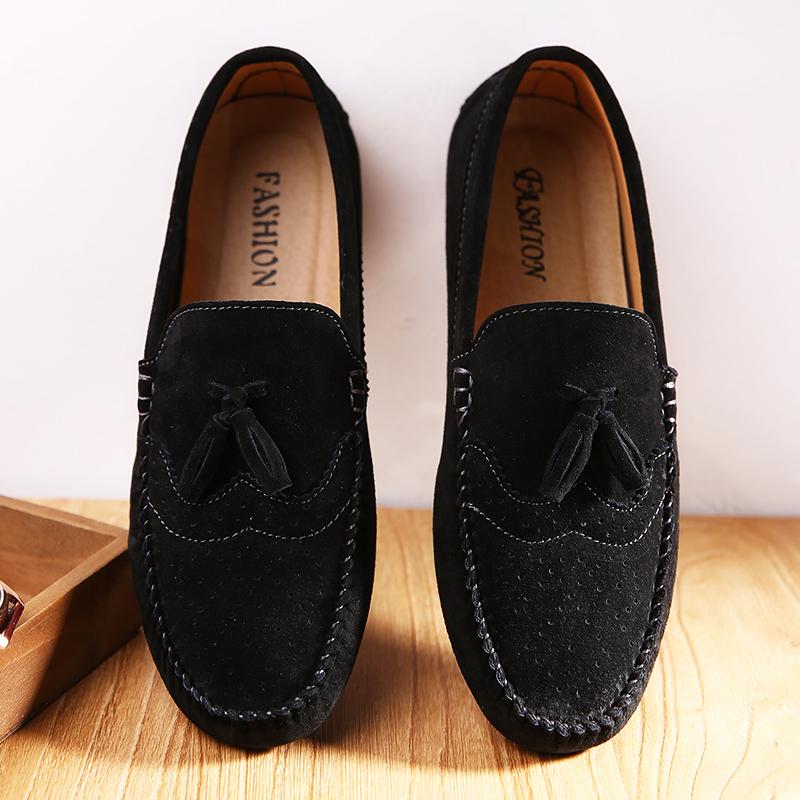 Fashion Elegantes Style Mens Shoes Casual Spring Summer Men Loafers Tassel Leather Moccasins Men Comfy Breathable Slip On Boat Shoes