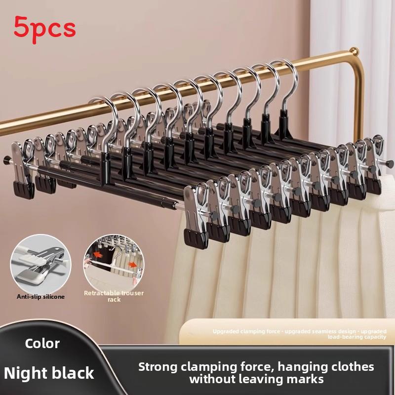 Stainless Steel Pants Hangers With Nonslip Clips For Home Storage And Laundry Organization