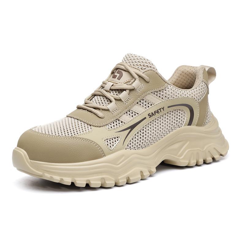 lightweight summer mesh work shoes breathable safety shoes steel toe cap industrial tennis shoes for men protective toe sneakers