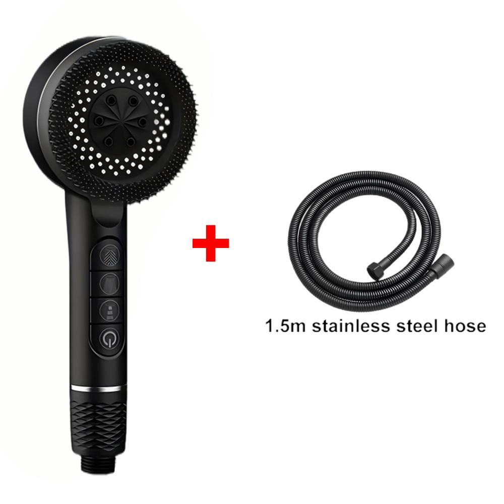 4 Modes Massage Brush Shower Head Large Flow High Pressure Water Saving Handheld Showerhead One-Key Stop Water Shower Nozzle