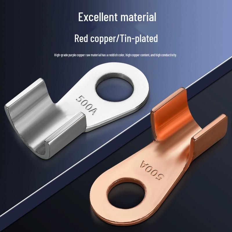 

Tinned Open Copper Wire Lug - 100A/300A Grounding Purple Copper Connector OT-3A non-standard tin-plated