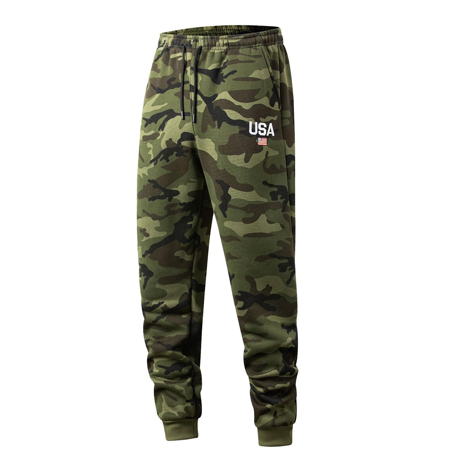 Herren Camouflage Freizeithose Outdoor Freizeit Sport Gerade Bein Hose XXL black