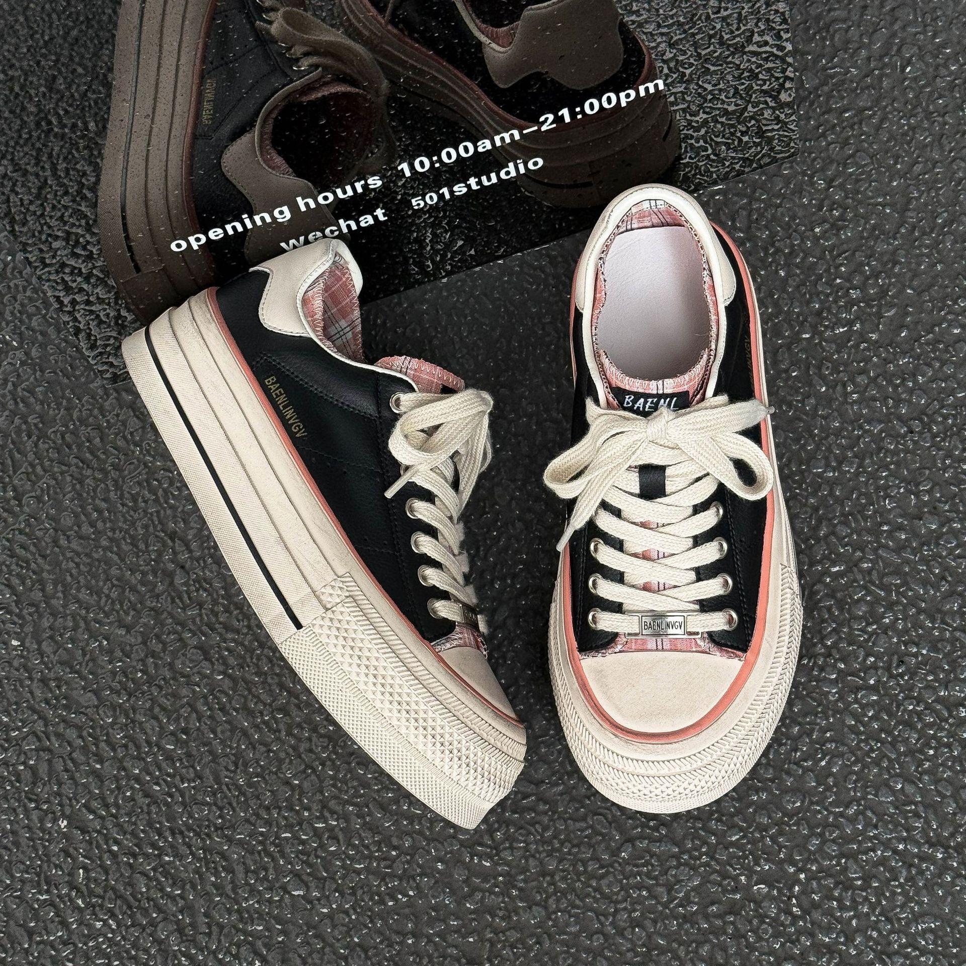 

женские повседневные кеды на толстой подошве, полированные и состаренные, нишевый дизайн, обувь с цветовой блокировкой, модная обувь для женщин 40