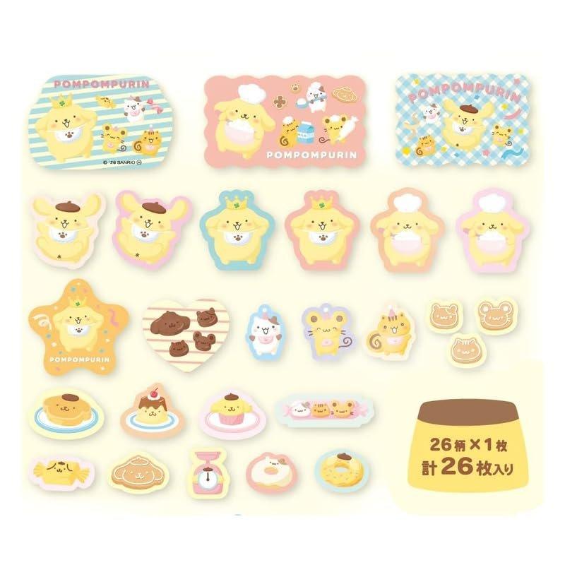Marimocraft Sanrio Pompompurin 30th Anniversary Flake Stickers Japanese Cute Stationery Decals for Decoration PRN-066