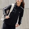 Anta Trainingsserie Gestreiftes Logo Stehkragen Langarmjacke und Hose Lässiges Sportset Damen Sportset Basic-Schwarz 962347201-1