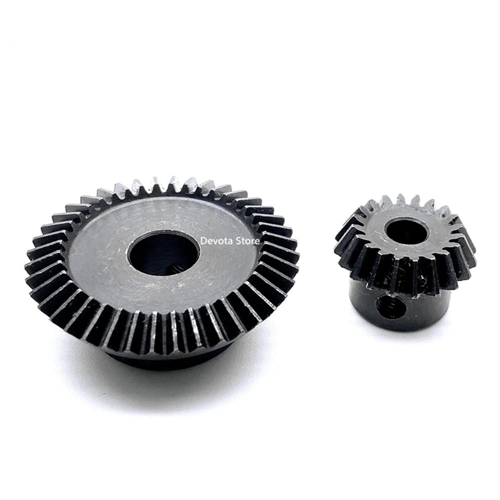 1:2 1M 20T 40T Straight Bevel Gear Metal Wheel 6/8/10mm 90 Degree Steel High Torque Transmission