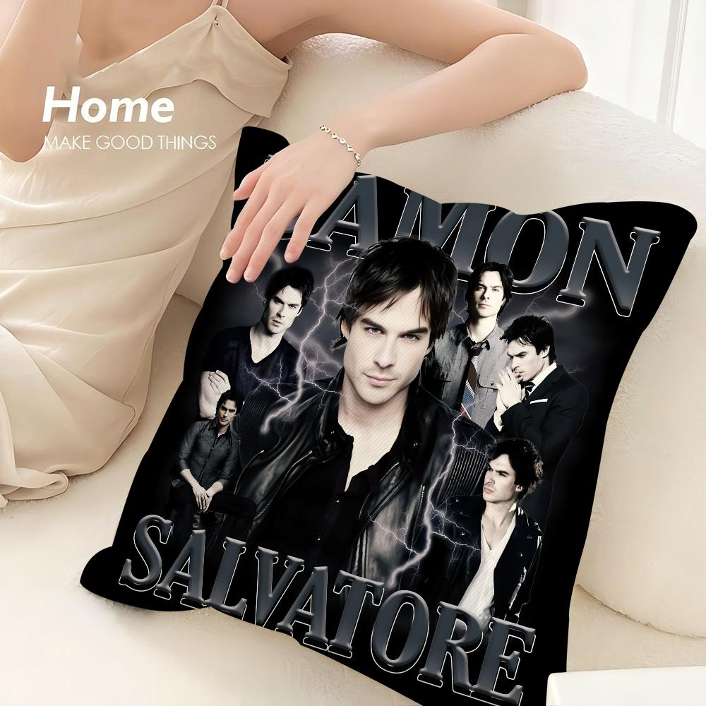 D-Damon Salvatore Kissenbezug Sofa Dekorativ Zuhause Zweiseitiger Druck Plüsch Quadratisch Dekorative Kissenbezüge Kissen Deko Abdeckung