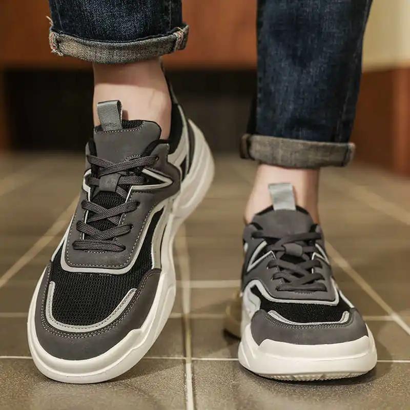 With Lacing Increase Height Black Sneakers Mens Luxury Men's Shoes Sport Top Luxury Tenisse Newest Sneakeres Sapatilla
