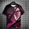 Men's and Womens Summer Fashion High Quality 3d Printing Anime Print T-shirt Casual Polyester Round Neck Casual Short Sleeve