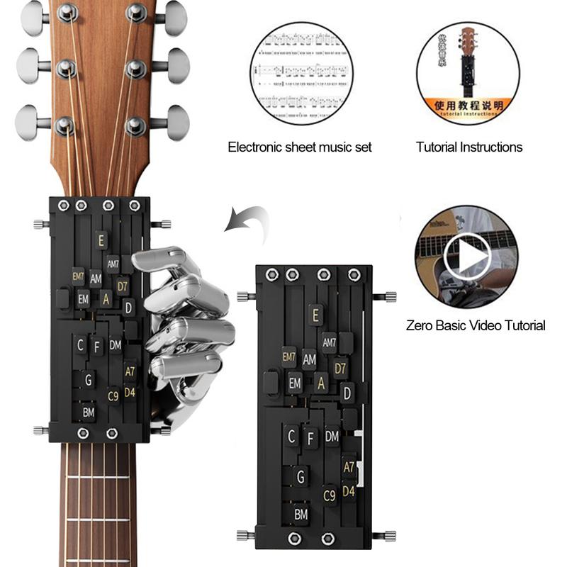Przyrząd do dociskania akordów gitarowych Pomocnik do akordów gitarowych Trener akordów gitarowych Pomoc gitarowa Trener akordów Akcesoria gitarowe dla początkujących