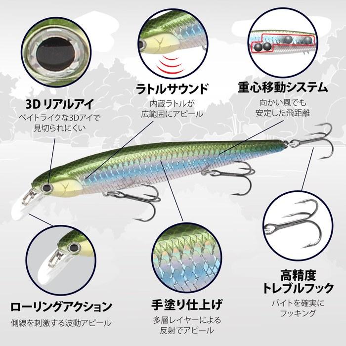 Lucky Craft USA Slender Pointer 112MR - US Standard Color Fishing Lure Minnow (250 Chartreuse Shad)