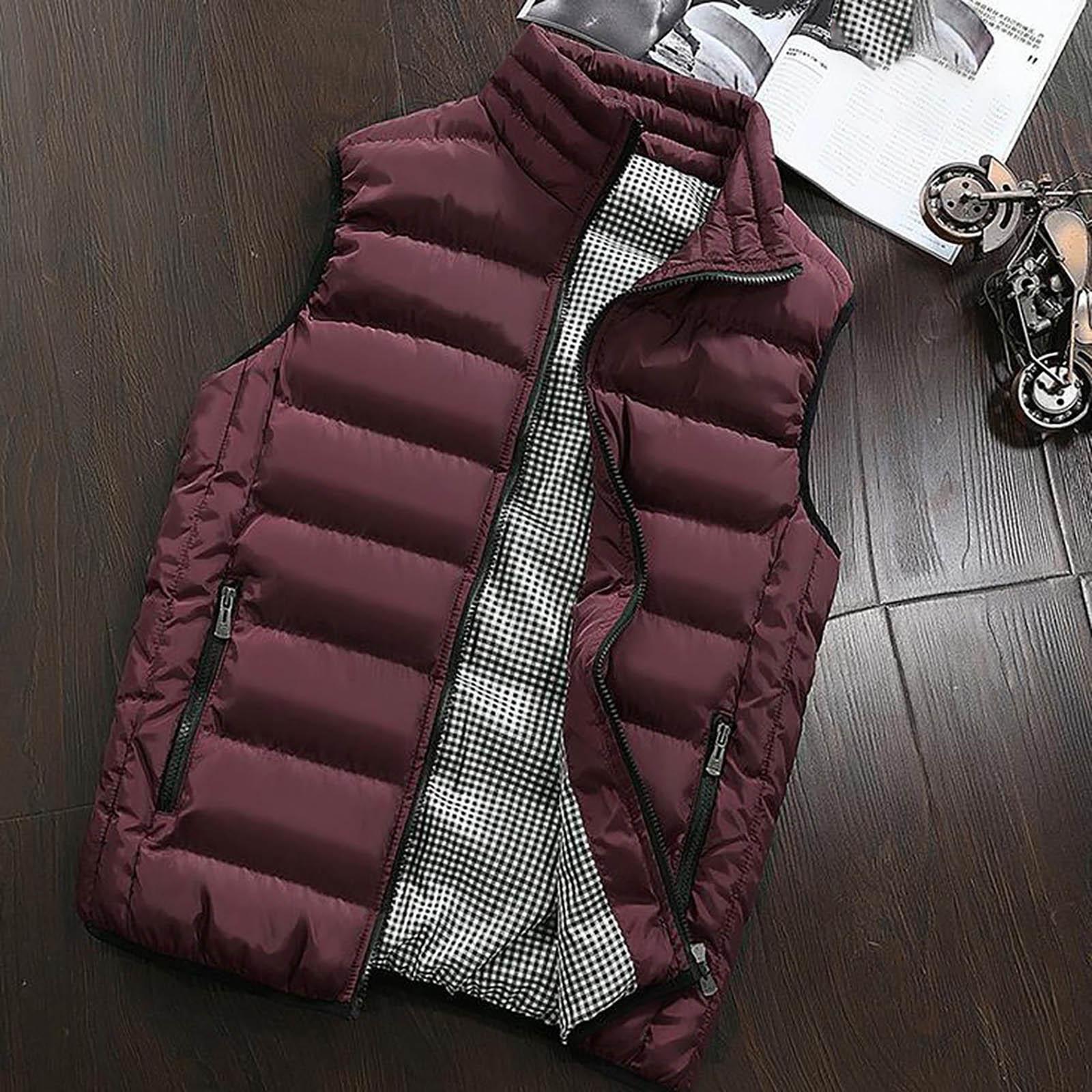 

Мужское зимнее пальто с подкладкой из хлопка, теплый толстый жилет с капюшоном, куртка XL винный