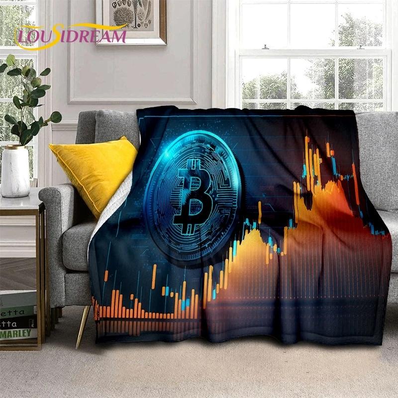 Bitcoin 3D Virtual Currency NFT Blanket,Soft Throw Blanket for Home Bedroom Bed Sofa Picnic Travel Office Cover Blanket Kid gift