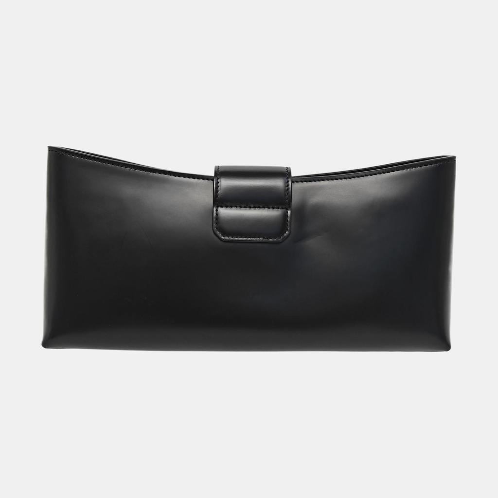 [Pre-Owned] Trifolio Commuter Solid Color Gold Buckle Leather Chain Shoulder Bag - Good #1QQ57HR