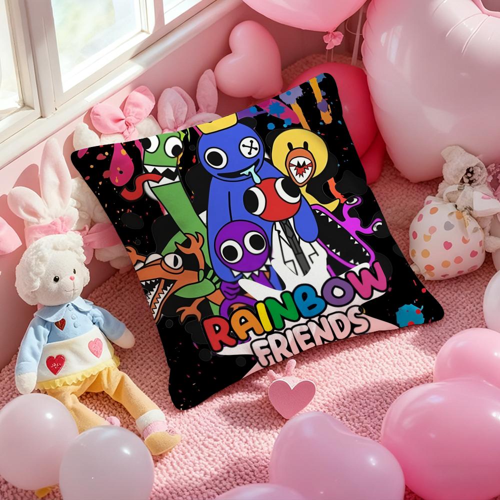 Gra R-Rainbow Friends Poszewka na poduszkę Wzór Drukowana poszewka na poduszkę do salonu Pokrowiec na poduszkę na sofę i Dekoracja sypialni