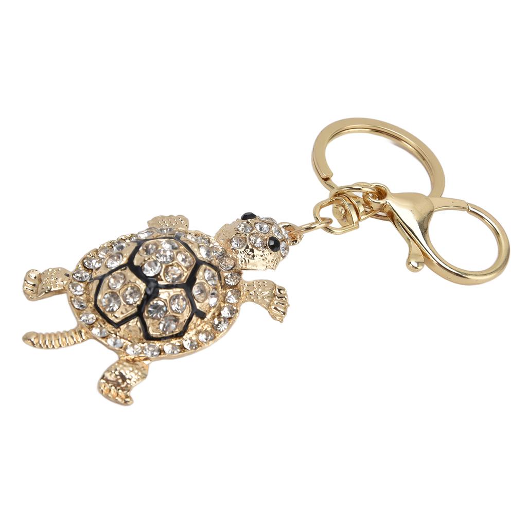Cute Keychain Elegant Style Durable Tortoise Design Bright Colors Pendant for Car KeysWhite