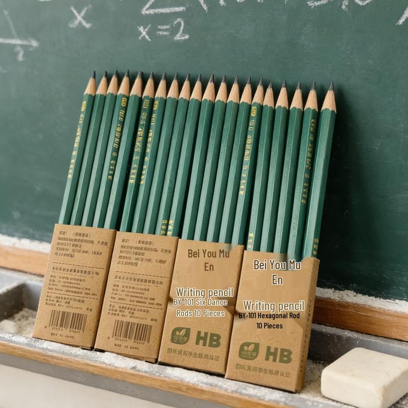 2B Hexagonal Green HB Pencil for Students - Ideal for Exam Marking, Writing, Drawing, and Children's Day Gifts.