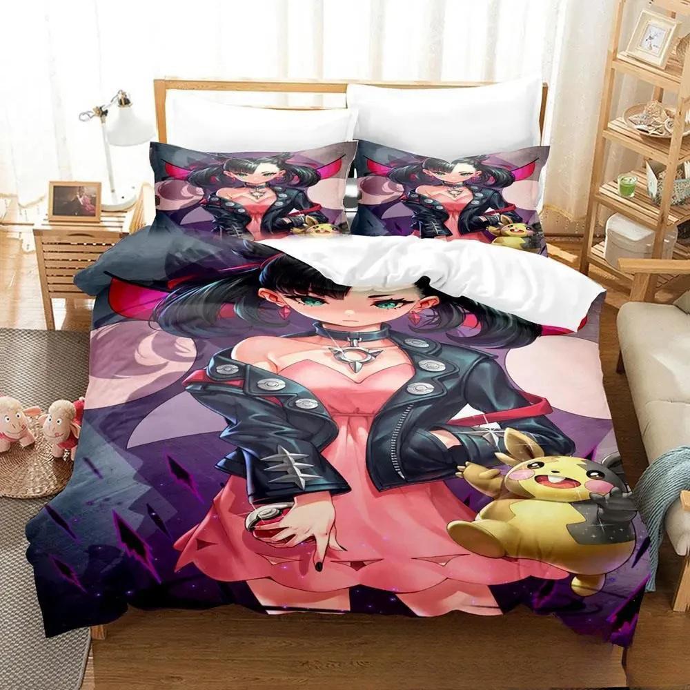 3D Print Anime Marnie Bedding Set Duvet Cover Bed Set Quilt Cover Pillowcase Comforter King Queen Size Boys Adult Home Textiles