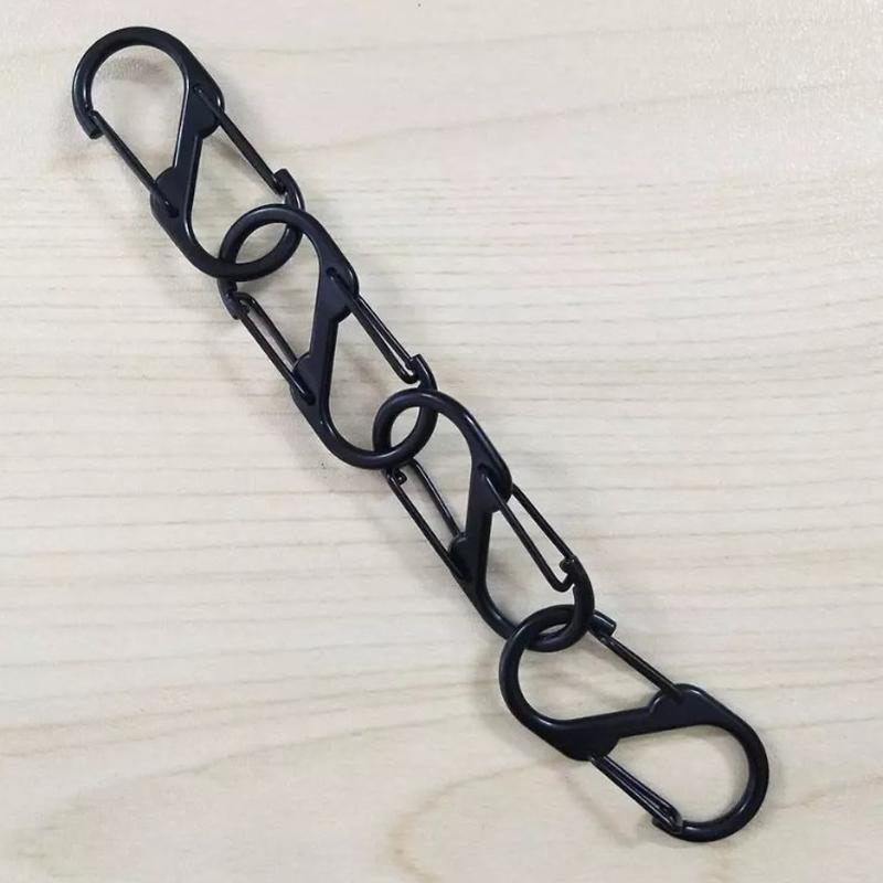 20pcs S Small Carabiner Keyring Clip, 4 Sizes Multipack S Shape Dual Spring Clip
