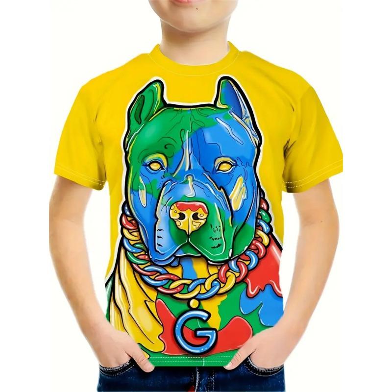 Letní dětské chlapecké oblečení Tričko s 3D potiskem kočky Tričko s krátkým rukávem Dětské oblečení Módní tričko pro chlapce Top Tričko