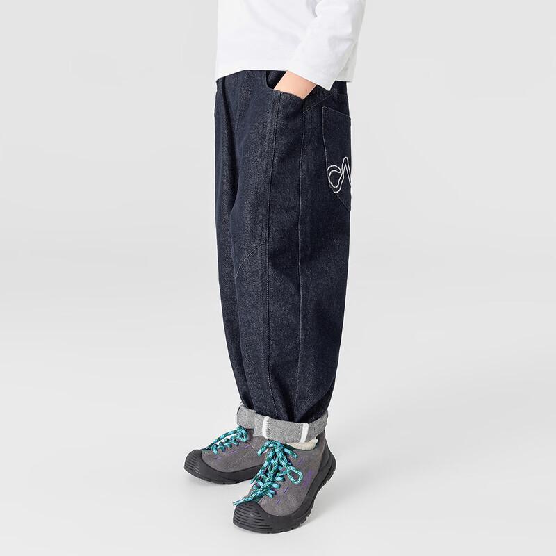 Boys  Casual Embroidered Stretch Straight-Leg Denim Jeans 160