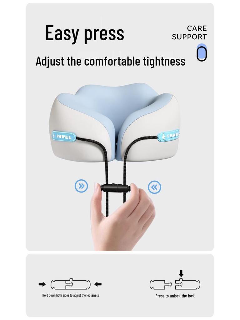 Uçak İçin Taşınabilir Hafızalı Köpük Seyahat Boyun ve Boyun Omuru Yastığı