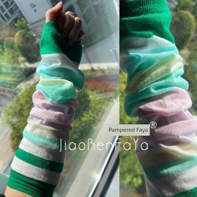 

Нарукавник Защита локтя для кондиционирования воздуха Женский Тонкий С открытыми пальцами Половина пальца Чистый хлопок Длинный Нарукавник Рукав для руки Велосипедный Ледяной рукав Новый Green(No big finger hole) One size