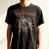 Alice In Chains Logo do Sol Estilo Retrô Banda de Rock Camiseta de Algodão Carvão