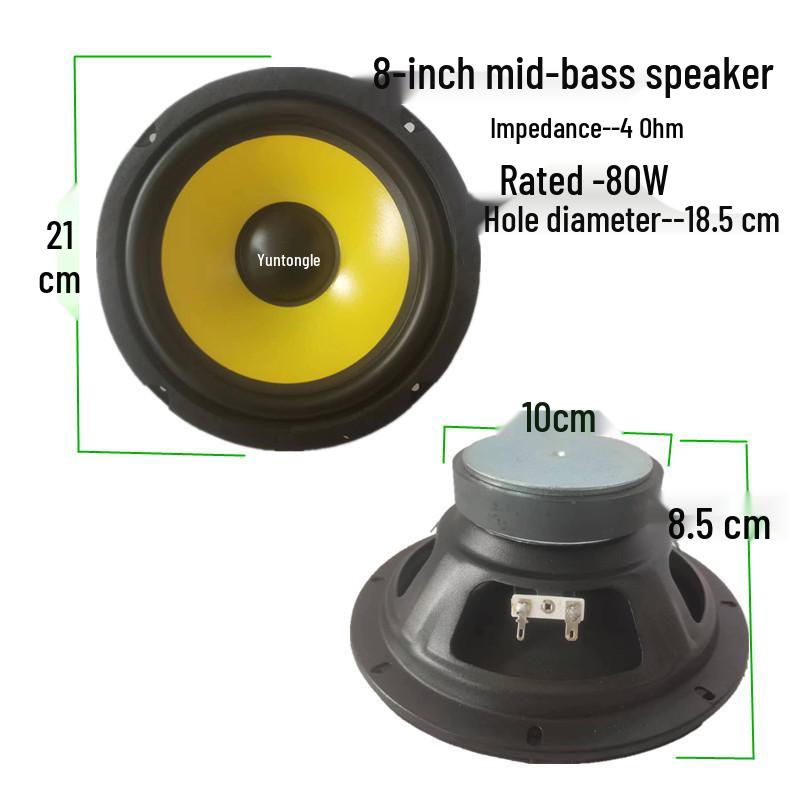 Multi-Size Full-Range Midrange Bass Speaker with Heavy Bass and Aluminum Frame - Available in 3", 4", 5", 6.5", 8", 10", 12".