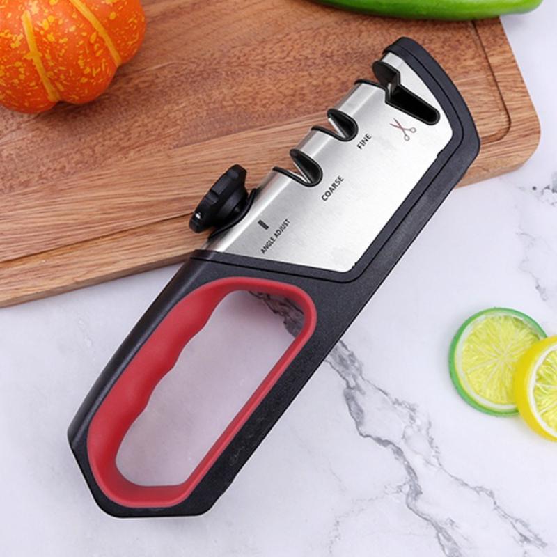 Adjustable Angle 3-Segment Knife Sharpener for Kitchen Knives Stainless Steel Three-Purpose Sharpening Stone for Kitchen Tools