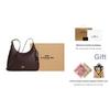 Coach Ella 36 Logo Zip Closure Leather Underarm Shoulder Bag Large Women Shoulder Bag Dark-Coffee CCE48-IMXAL
