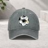 Soccer Graffiti Baseball Cap Washed Cotton Adjustable Outdoor Sports Vintage Style for Unisex Women