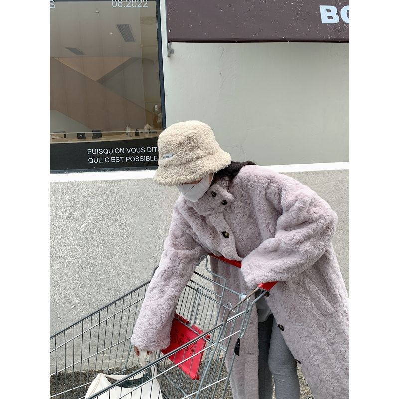 Winter Faux Fur New Fur Long Knee Coat Women Lamb Furry Coat High Quality Women's Casual Style Long Coat