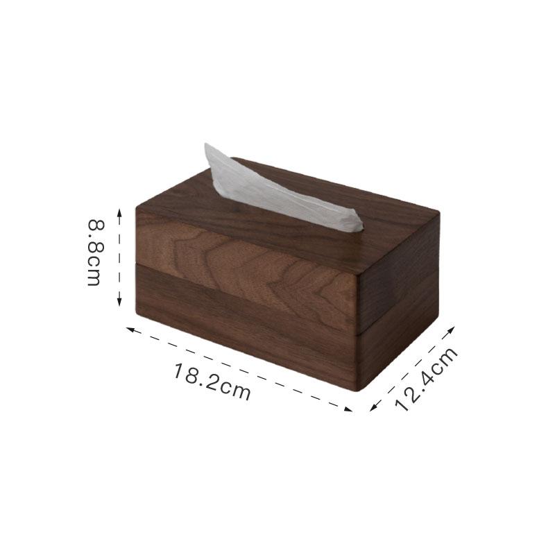Handmade Black Walnut Tissue Box Modern Art Western Restaurant Napkin Organizer Living Room Tabletop Ornaments Home Decoration