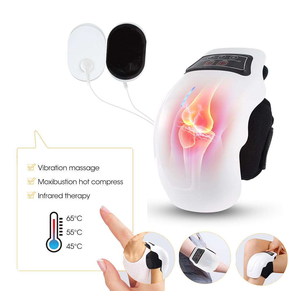 Electric Infrared Heating Knee Massager Rechargeable Red Light Warm Knee Pad Shoulder Brace Joint Vibration Blood Circulation