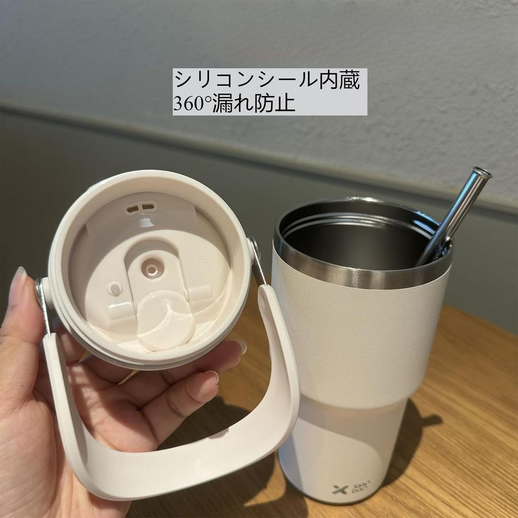 KONARO Tumbler, 600ml900ml, Large Capacity, with Straw, Lid, Vacuum Insulated, Keeps Hot or Cold, Stainless Steel Bottle, Wide Mouth, Direct