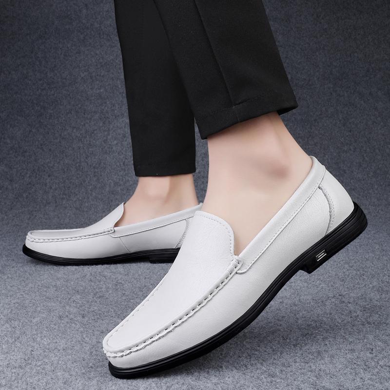 Spring Genuine Leather Men's Loafers Comfortable Slip-on Driving Casual Low Heel Shoes Soft Bottom Business Dating Loafers Shoes