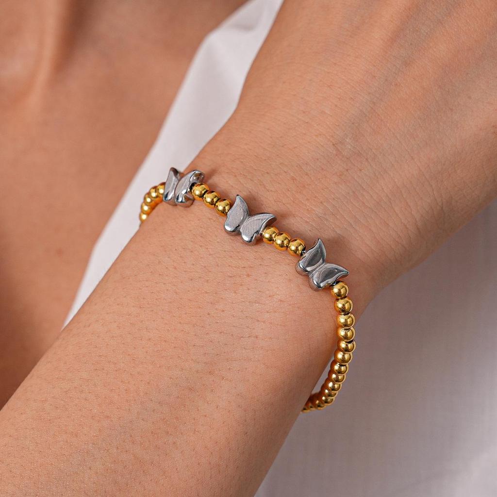 Titanium Steel Star Bead Bracelet - Elegant Design with a High-End Luxury Feel for Women