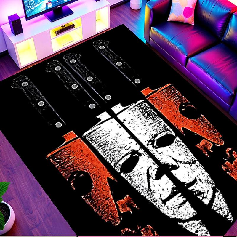 Michael Myers Print Rug, Washable Floor Carpet, For Entryway Dorm Laundry Room Office Study, Home Decor Birthday Christmas Gift