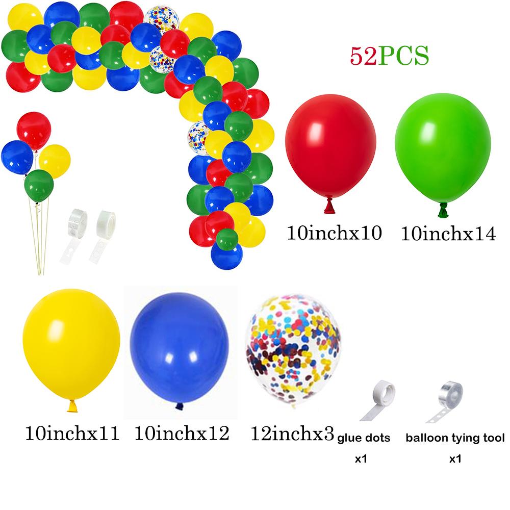Red Green Blue Yellow Balloons Garland Arch Kit Latex Ballon Set Carnival Circus Toy Themed Party Birthday Decoration Air Globos