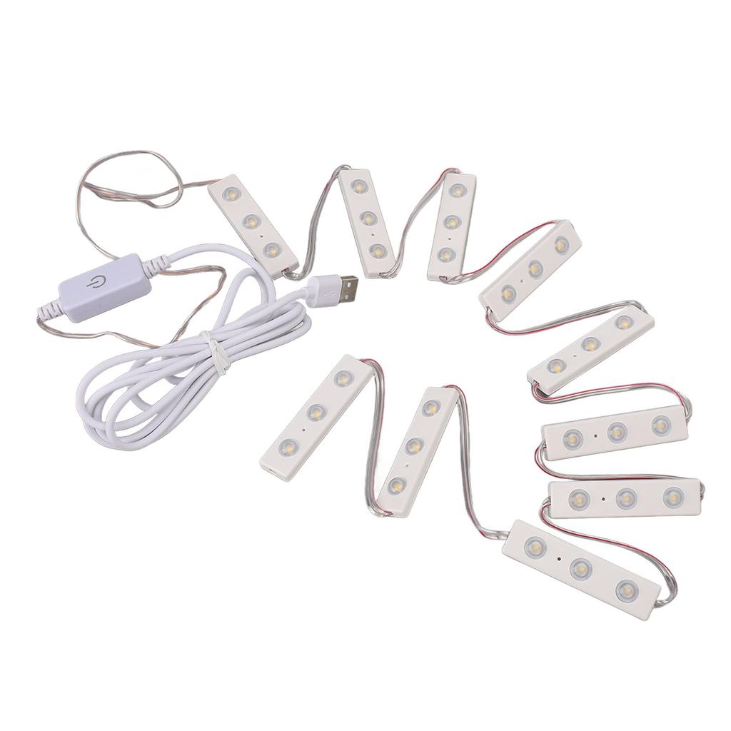 LED Vanity Mirror Light Touchable White Light USB Dimmable Vanity Makeup Light for Bathroom 10 String (30pcs Light