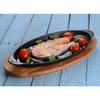 Lava Cast Iron Oval Fish Plate. 1-Handle, 15X29cm.