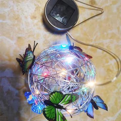 Luce Solare LED a Forma di Albero di Farfalle da Appendere per Decorazione Giardino Esterno