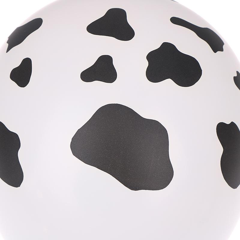 10 st 12 tums Latexballonger med Ko-tryck för Cowboy Cowgirl Westernfestinredning