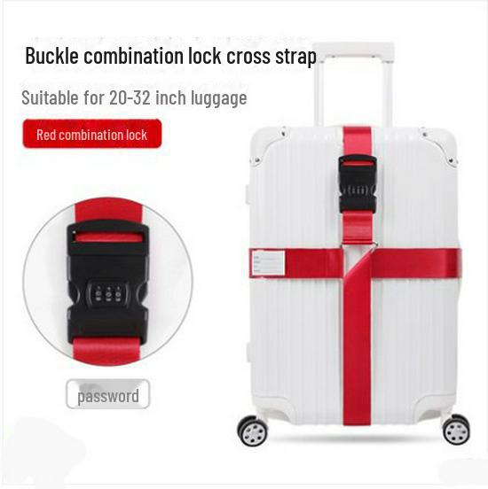 Curea valiză antiexplozivă cu curele încrucișate, cataramă de întărire și lacăt TSA