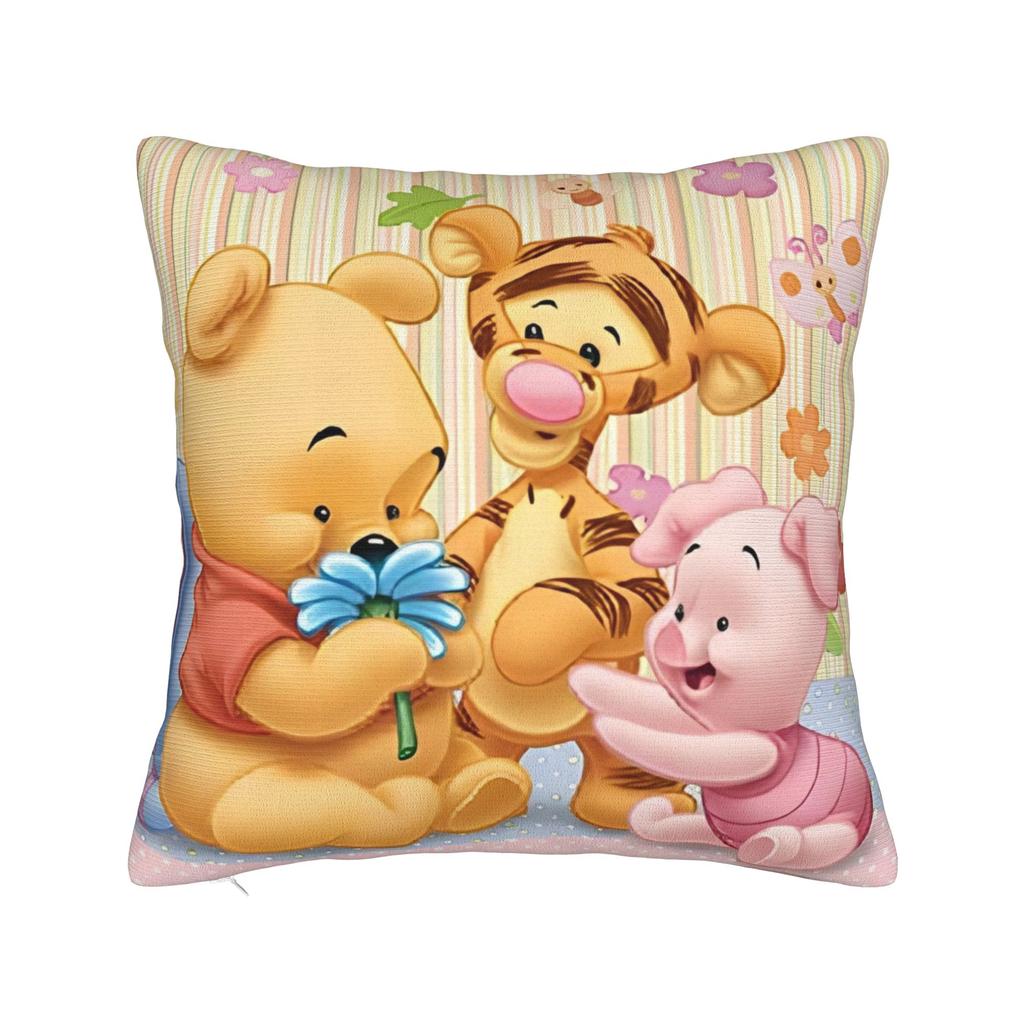 Winnie The Pooh Square Pillowcases Polyester Bed Car Cute Honey And Bee Cushion Case Cool Decor Throw Pillow Case 45*45