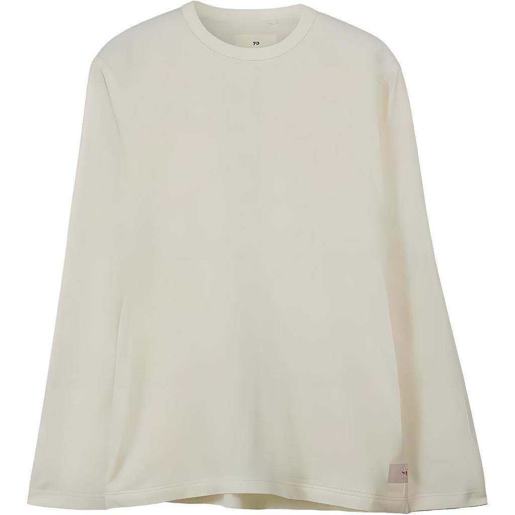 Y-3 FW23 Solid Color Crew Neck Loose Long Sleeve T-Shirt Unisex Tops White IQ1834
