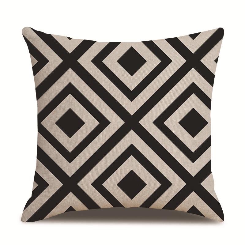 Leinen Kissenbezug Schwarz Geometrischer Pfeil Wellenförmiger Punkt Kissenbezug Zuhause Weiche Einrichtung Kissenbezug