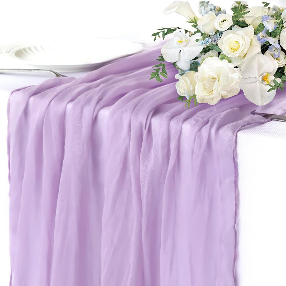 2 Pack Cheesecloth Table Runners Cheese Table Cloth Gauze Boho for Wedding Bridal Shower Baby Shower Party Table Decorations