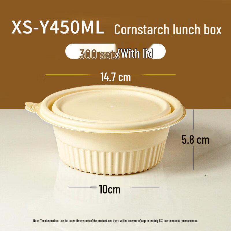 Eco-Friendly Corn Starch Round Disposable Food Container